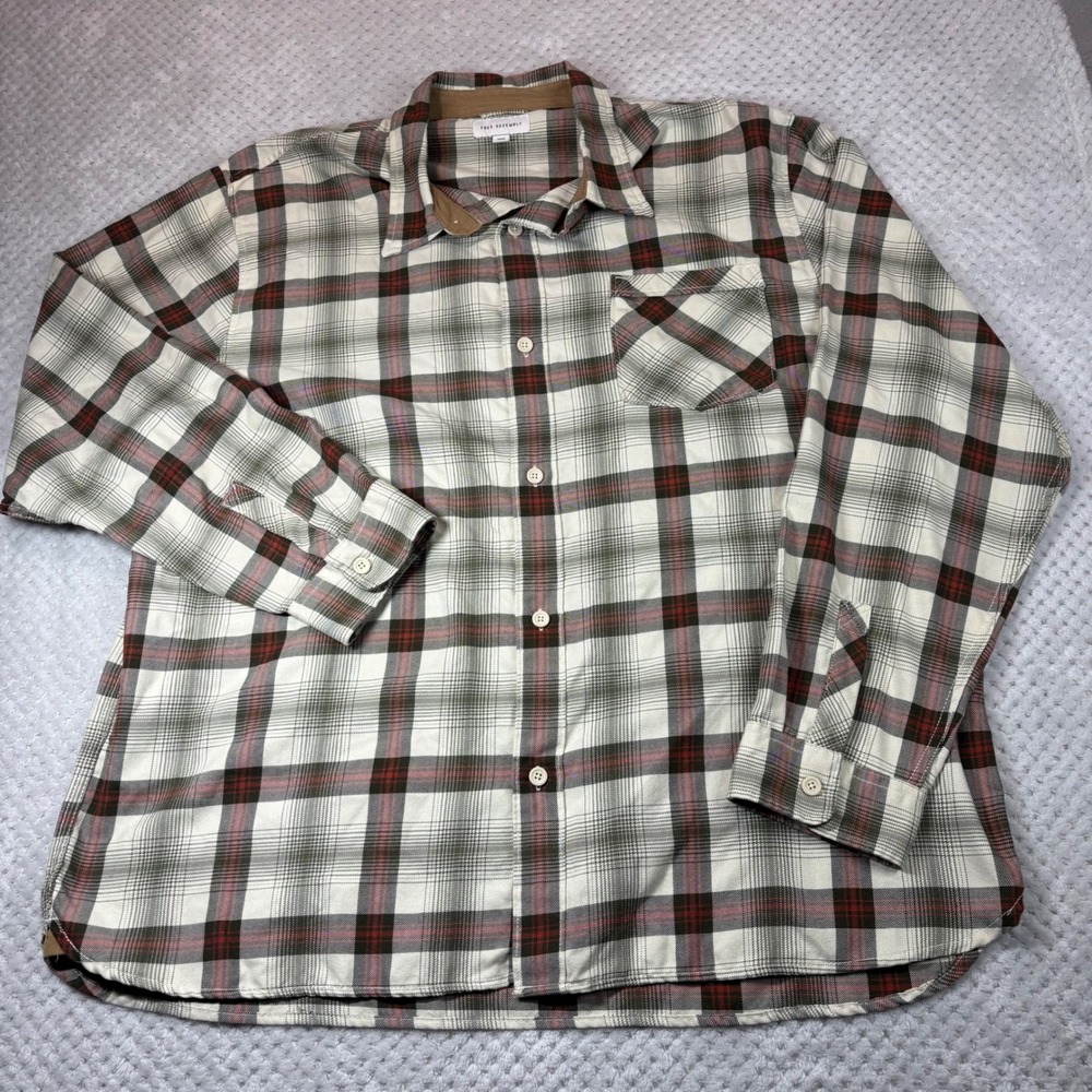 Free Assembly men's plaid button down size XXXL